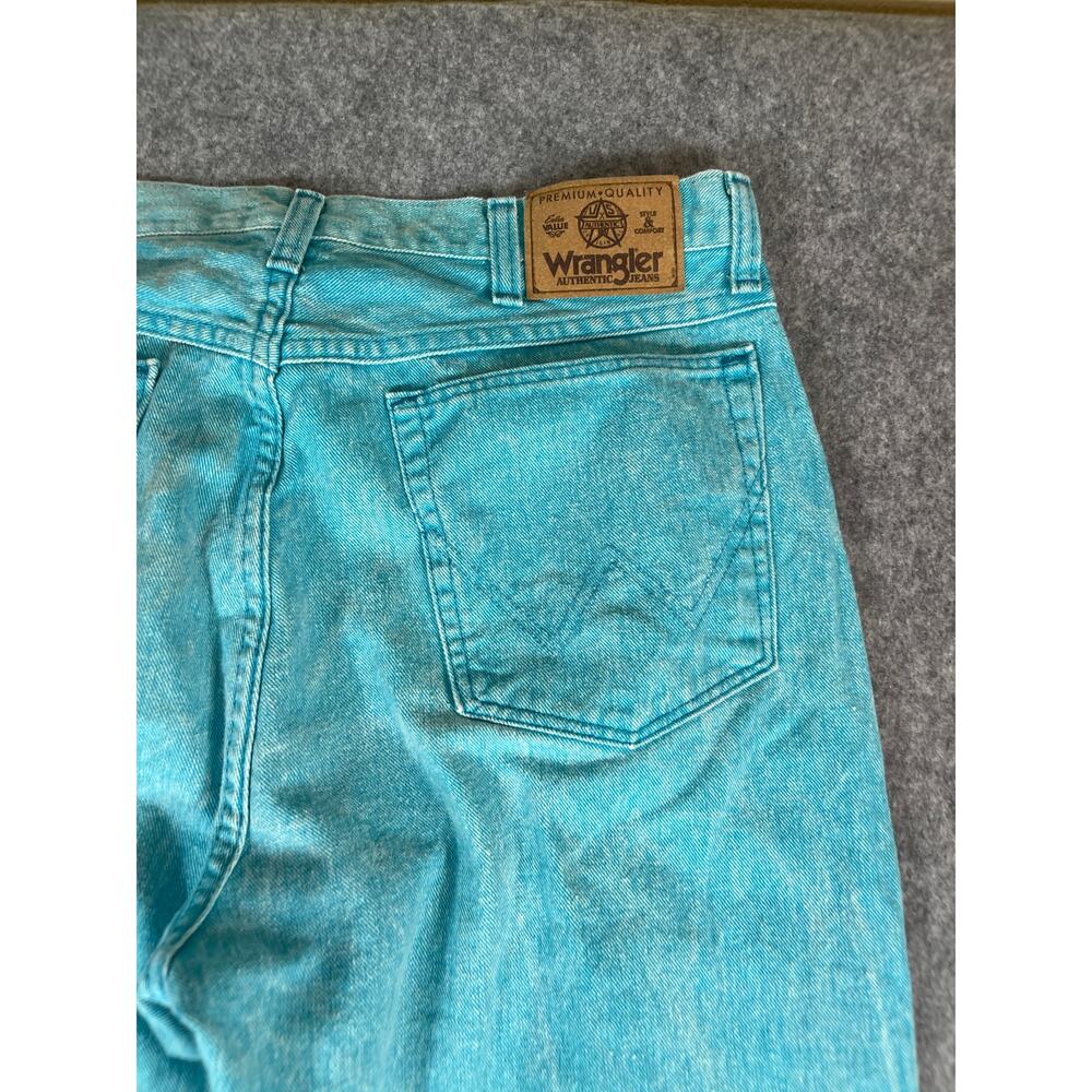 Vintage 90s Wrangler Straight Jeans Mens 36x30 Blue Denim Baggy Western Cowboy - Picture 3 of 9